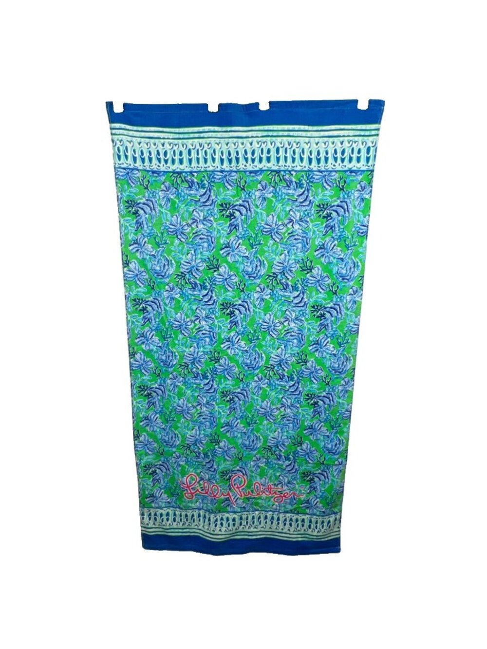 Lilly Pulitzer Beach Towel Keepin It Reel Cabana Green and Blue
